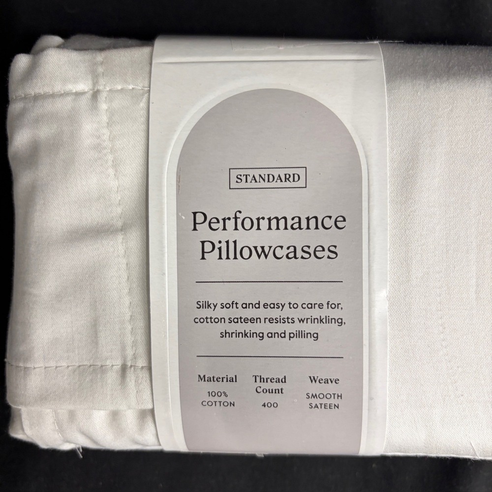 Standard Solid Performance 400 Thread Pillowcase Set Sour Cream - Threshold™ - Picture 4 of 9